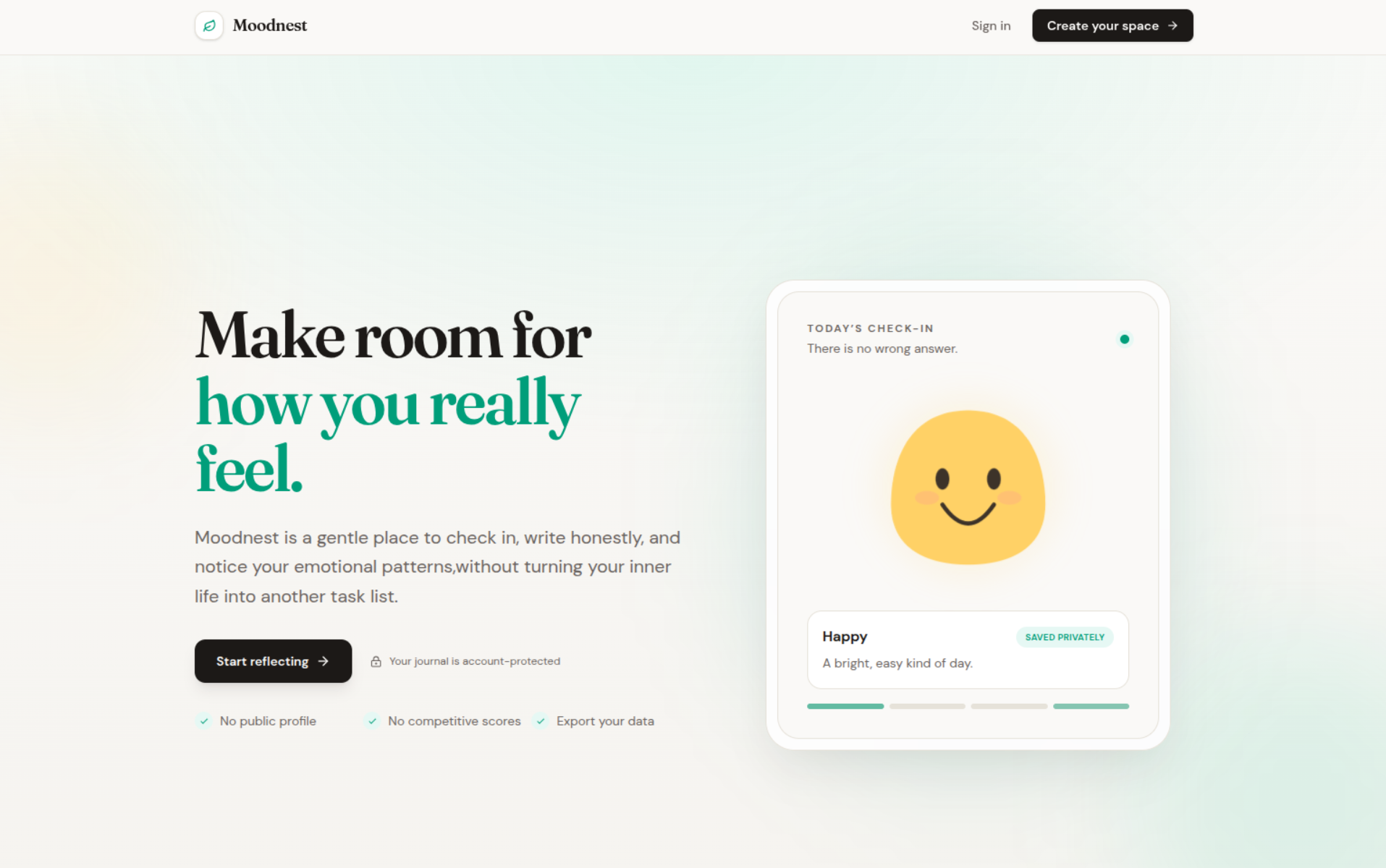 Moodnest product screenshot